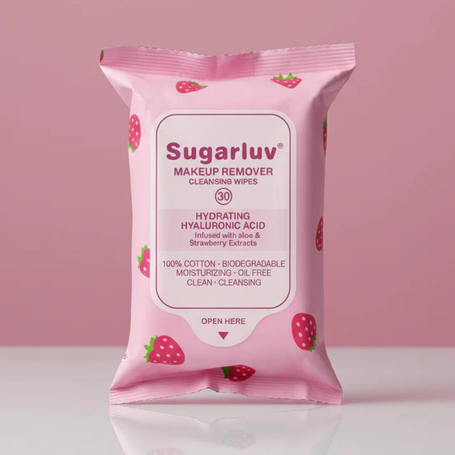 Sugarluv Hyaluronic Acid Makeup Removing Wipes infused with Hyaluronic Acid & Aloe Extracts 30ct