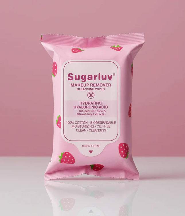 Sugarluv Hyaluronic Acid Makeup Removing Wipes infused with Hyaluronic Acid & Aloe Extracts 30ct