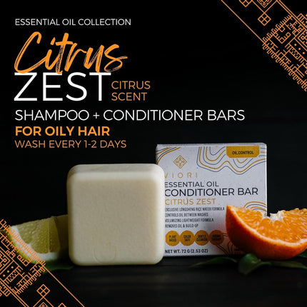 Viori Rice Water Clarifying Conditioner Bar With Essential Oil - Citrus Zest