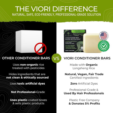 Viori Rice Water Conditioner Bar - Hidden Waterfall | For Hair Growth