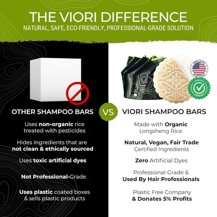 Viori Rice Water Shampoo Bar - Hidden Waterfall | For Hair Growth