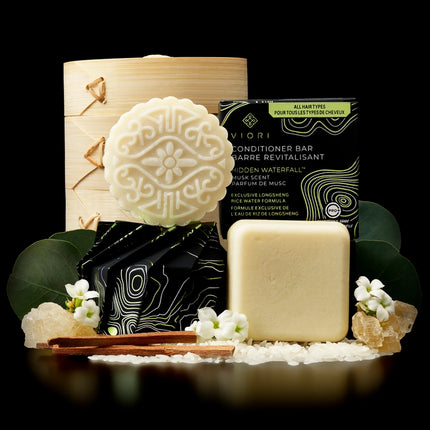 Viori Rice Water Shampoo & Conditioner Bar Set & Bamboo Holder - Hidden Waterfall | For Hair Growth (Copy)