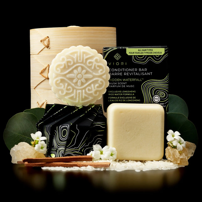 Viori Rice Water Shampoo & Conditioner Bar Set & Bamboo Holder - Hidden Waterfall | For Hair Growth (Copy)