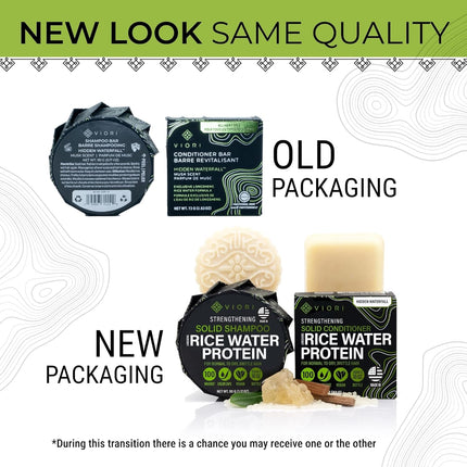 Viori Rice Water Shampoo & Conditioner Bar Set & Bamboo Holder - Hidden Waterfall | For Hair Growth (Copy)