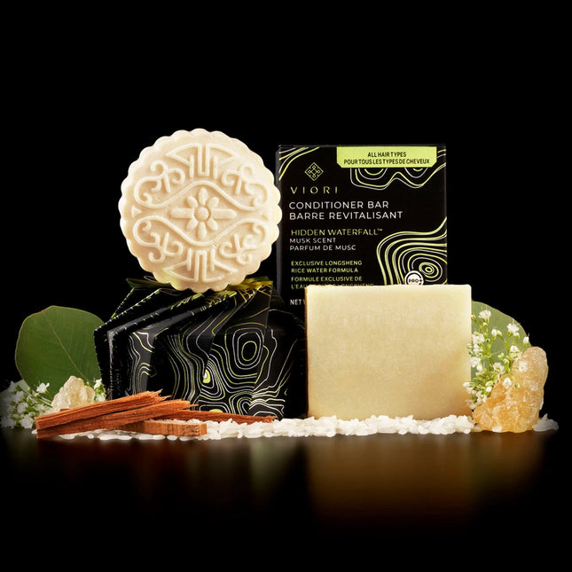 Viori Rice Water Shampoo & Conditioner Bar Set - Hidden Waterfall | For Hair Growth