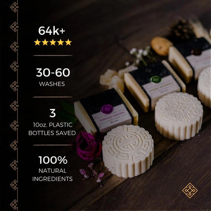 Viori Rice Water Shampoo & Conditioner Bar Set & Bamboo Holder - Citrus Yao | For Oil Control