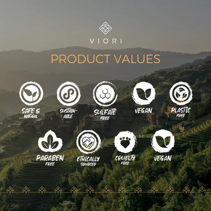 Viori Rice Water Shampoo & Conditioner Bar Set & Bamboo Holder - Citrus Yao | For Oil Control