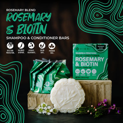 Viori Rosemary & Biotin  Conditioner Bar For Weak + Thinning Ends 1