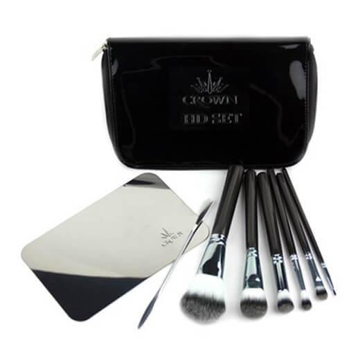 613 - 7 Piece Hd Set With Mixing Plate And Spatula - crown brush - makeup brushes
