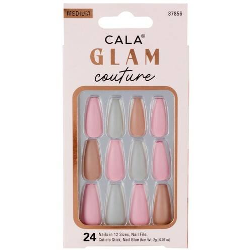 CALA Glam Couture Coffin Earth Tones Press On Nails 87856