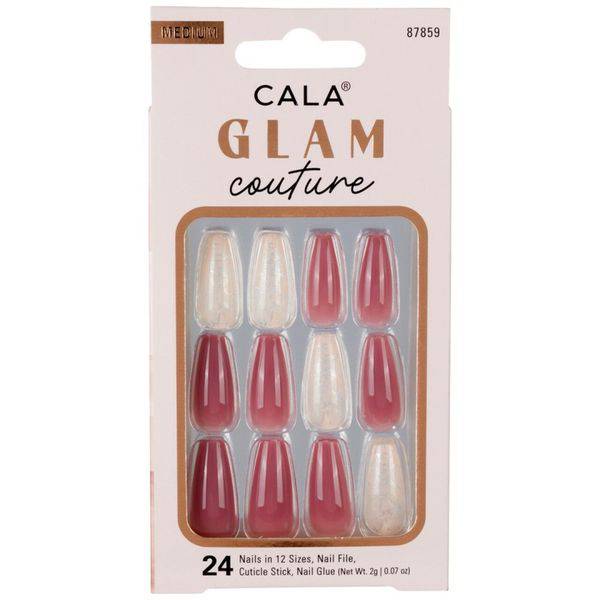 CALA Glam Couture Coffin Marble Mauve Press On Nails 87859
