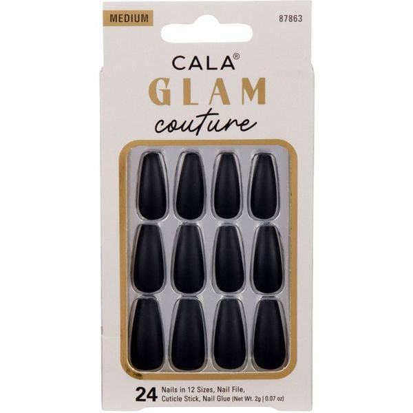CALA Glam Couture | Matte Black Press On Nails