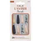 CALA Lavish Touch Long Coffin Marble Black Press On Nails 87862