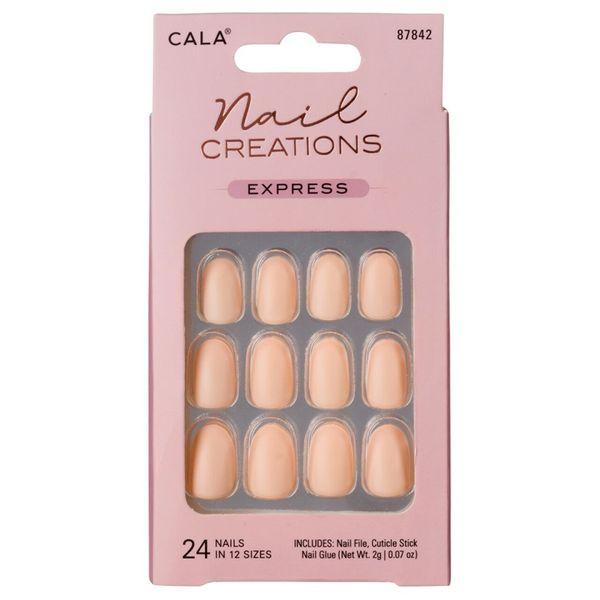 CALA Nail Creations Express | Oval Matte Nude Press On Nails