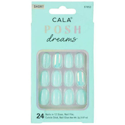 CALA Posh Dreams Short Oval Mint Press On Nails 87853