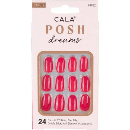 CALA Posh Dreams Short Oval Red Press On Nails 87852