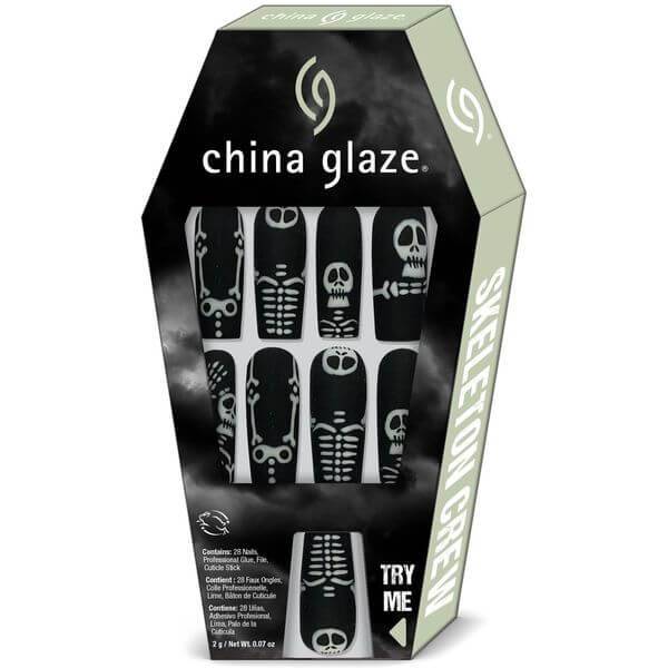 China Glaze Skeleton Crew Nail Tips - Halloween Nail Tips 58183