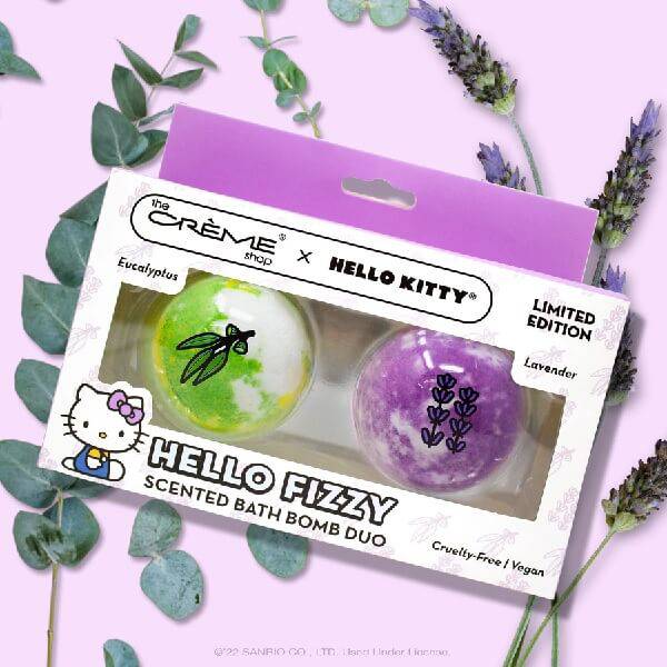 Hello Kitty HELLO FIZZY Scented Bath Bomb Duo Eucalyptus & Lavender 