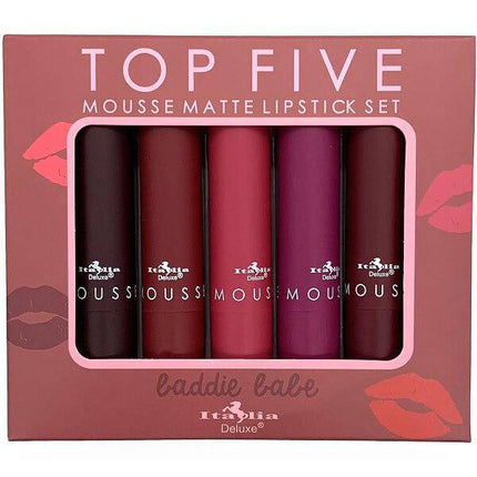 Italia Deluxe Mousse Matte Lipstick - Top Five Sets - HB Beauty Bar