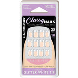 LA Colors Nude Glitter White Tip Classy Nails Artificial Nail Tips CNT103