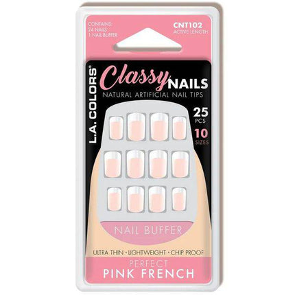 LA Colors Perfect Pink French Classy Nails Artificial Nail Tips - HB Beauty Bar