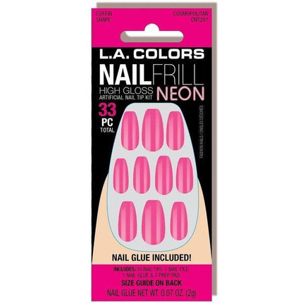 LA Colors Cosmopolitan Nail Frill Neon Artificial Nail Tips CNT261