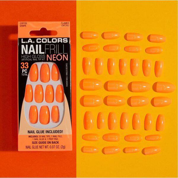 LA Colors Flames Nail Frill Neon Artificial Nail Tips CNT260