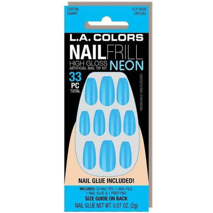 LA Colors Fly High Nail Frill Neon Artificial Coffin Nail TipsLA Colors Fly High Nail Frill Neon Artificial Coffin Nail Tips CNT262
