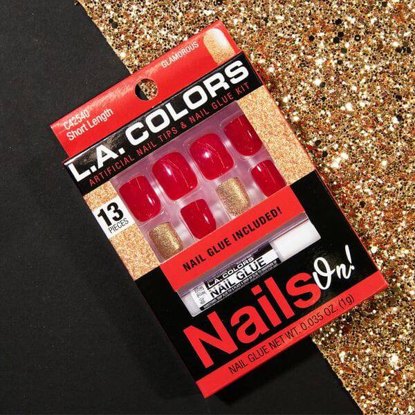 LA Colors Glamorous Nails On! - Artificial Short Nail Tips