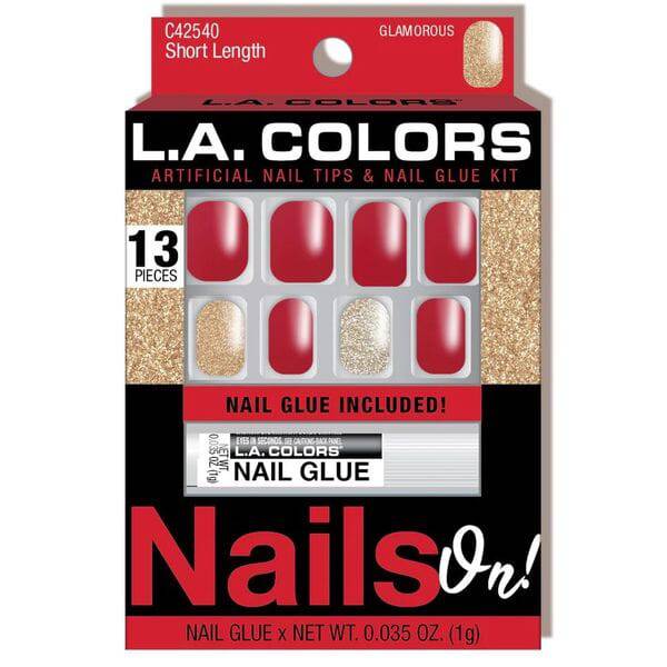 LA Colors Glamorous Nails On! - Artificial Short Nail Tips