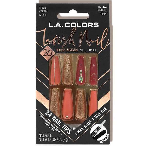 LA Colors Kindred Spirit Lavish Luxe Finish Coffin Shape Nail Tip Kit