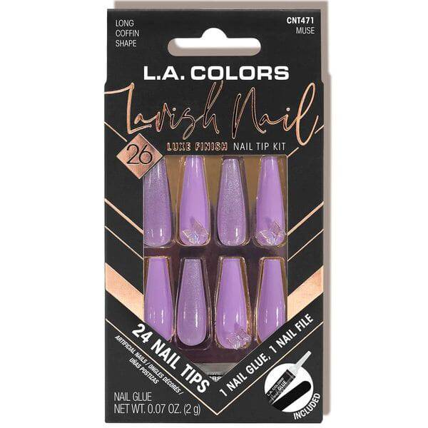 LA Colors Muse Lavish Luxe Finish Coffin Shape Nail Tip Kit