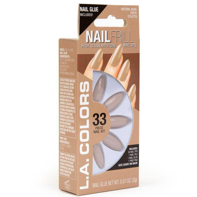 LA Colors Natural Nude Nail Frill Artificial Stiletto Nail Tips