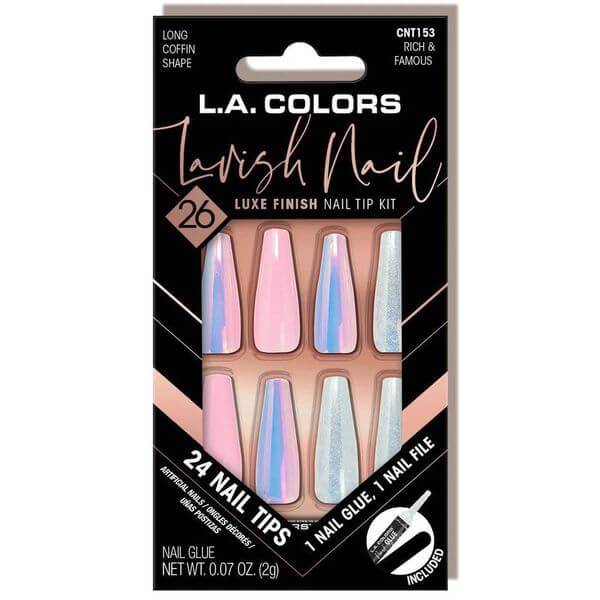 LA Colors Rich & Famous Lavish Luxe Finish Stiletto Nail Tip Kit