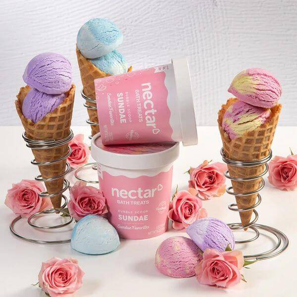Nectar Bath Treats Lychee Hibiscus Bubble Bath Scoop Sundae