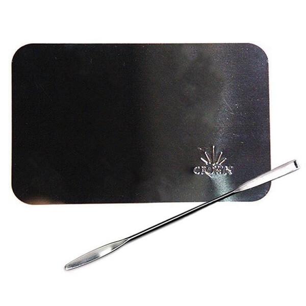 Crown Pro Stainless Steel Mixing Plate and Spatula Combo - HB Beauty Bar
