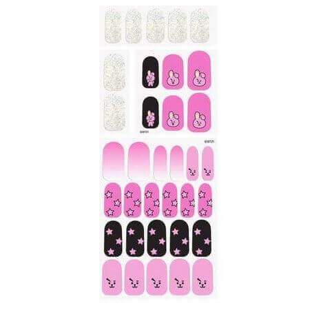 The Crème Shop BT21 COOKY Energy Pink Gel Nail Strips