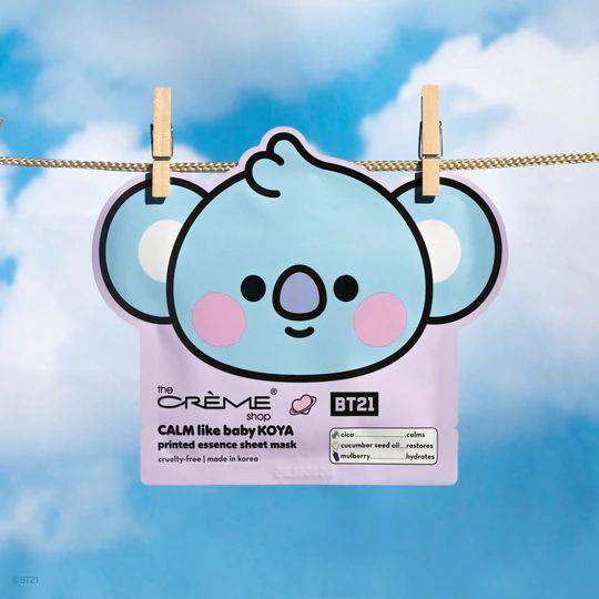 The Creme Shop CALM Like Baby KOYA Printed Essence Sheet Mask - Cica, Cucumber Seed Oil, Mulberry