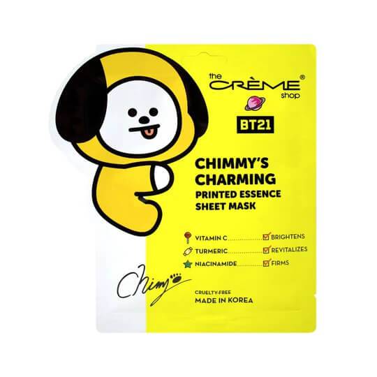 The Creme Shop CHIMMY’S CHARMING Printed Essence Sheet Mask - Infused with Vitamin C, Turmeric, Niacinamide