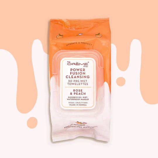 The Creme Shop Power Fusion Cleansing 30 Pre-Wet Towelettes - Rose & Peach