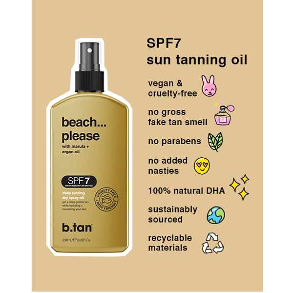b.tan Beach Please... SPF7 Tanning Oil